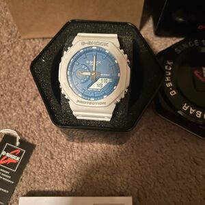 G-Shock Blue Dial with White Strap Watch